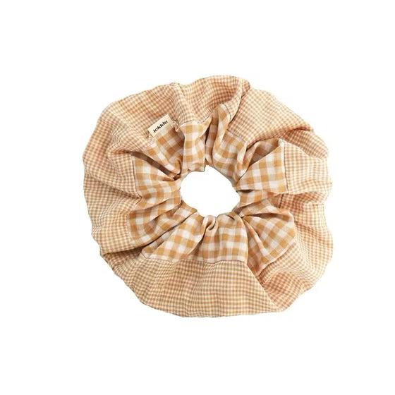 Two Tone Scrunchie in Mustard Check Size Extra Large