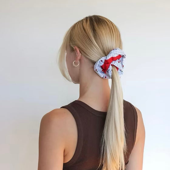 Two Tone Scrunchie in Cherry Blue Size Medium