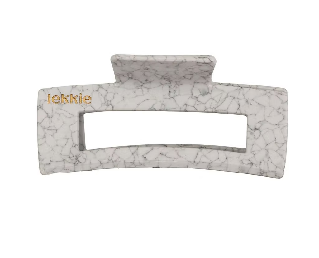 Olivia Claw Clip in Cream Crackle